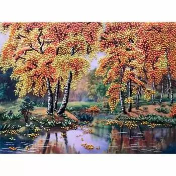 МЛ(н)-3014 Набор для вышивания лентами 'Осень' 26,5 х 38,0см