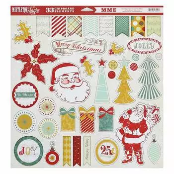 MM1012 Стикеры из чипборд My Mind's Eye Mistletoe Magicа 30*30см