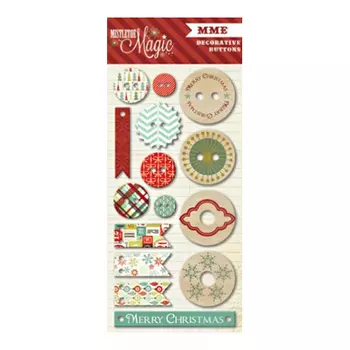 MM1015 Декоративные пуговицы My Mind's Eye Mistletoe Magic, 21 шт