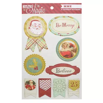 MM1018 Стикеры 9 шт My Mind's Eye Mistletoe Magic