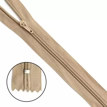 Молния брючная p/l Т4 - 18см (128 бежево-серый)