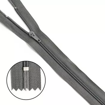 Молния брючная p/l Т4 - 20см (275 серый)