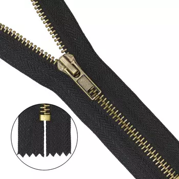 Молния джинсовая нераз.антик,т5 a/l 16см (580 черный)