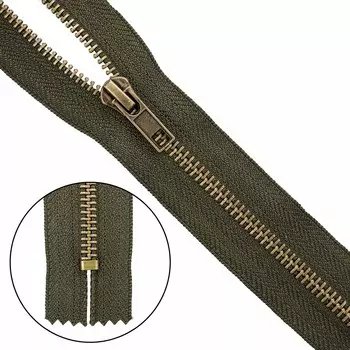 Молния джинсовая нераз.антик,т5 a/l 16см (078 хаки)