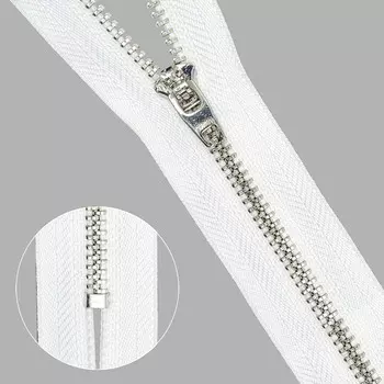 Молния джинсовая нераз.никель,т4 p/l 18см (501 белый)