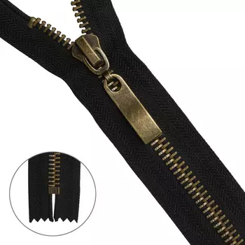 Молния металл-антик неразъемная Т8 - 18см (580 черный)