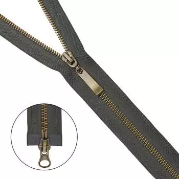 Молния металл-антик разъемная (2 зам.,Т5) - 80см (301 т.серый)