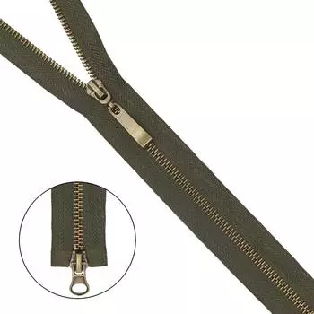 Молния металл-антик разъемная (2 зам.,Т5) - 80см (078 хаки)