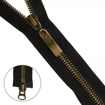 Молния металл-антик разъемная (2 зам.,Т8) - 85см (580 черный)