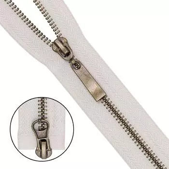 Молния металл-антик разъемная (2 зам.,Т5) - 80см (571 молочный)