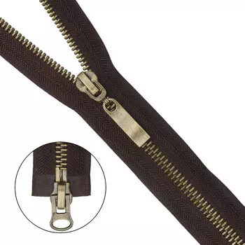 Молния металл-антик разъемная (2 зам.,Т8) - 85см (868 т.коричневый)