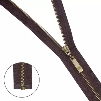 Молния металл-антик разъемная Т5- 70 см (868 т.коричневый)