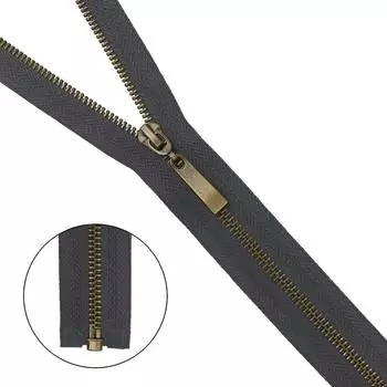 Молния металл-антик разъемная Т5- 70 см (301 т.серый)