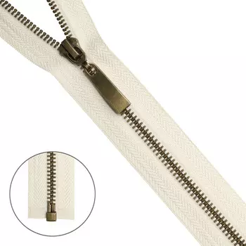 Молния металл-антик разъемная Т5- 75 см (571 молочный)