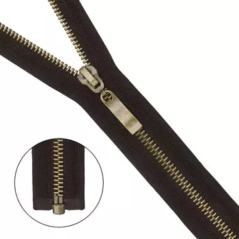 Молния металл-антик разъемная Т8 - 80см (868 т.коричневый)