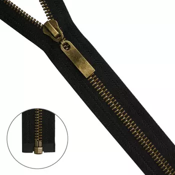 Молния металл-антик разъемная Т8 - 80см (580 черный)