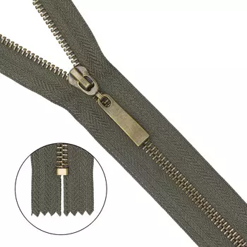 Молния металл-антик т5 нераз.18см (078 хаки)