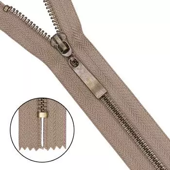 Молния металл-антик т5 нераз.18см (128 бежево-серый)