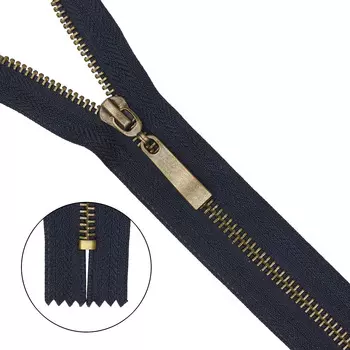 Молния металл-антик т5 нераз.18см (233 т.синий)