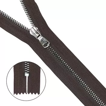 Молния металл-черн. никель неразъемная Т5 - 18см (868 т.коричневый)