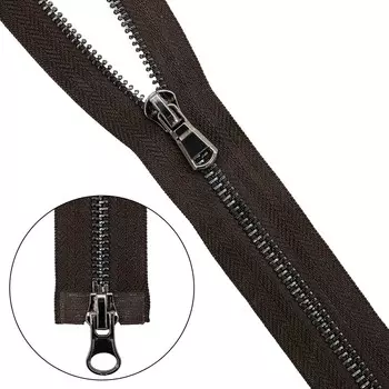 Молния металл-черн.никель т5 2 замка 60см (868 т.коричневый)