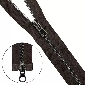 Молния металл-черн.никель т5 2 замка 85см (868 т.коричневый)