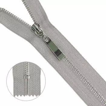 Молния металл-никель неразъемная Т5 - 18см (340 св.серый)