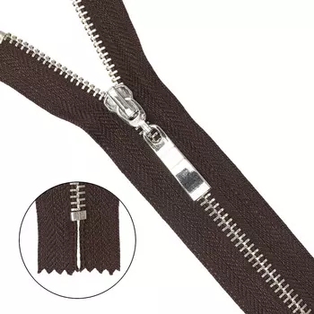 Молния металл-никель неразъемная Т5 - 20см (868 т.коричневый)