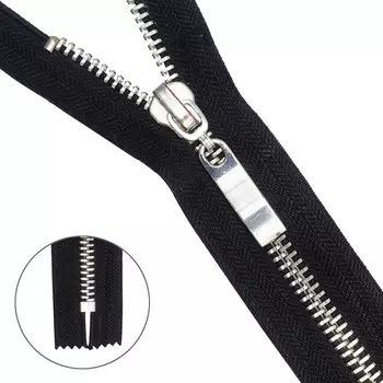 Молния металл-никель неразъемная Т8 - 20см (580 черный)