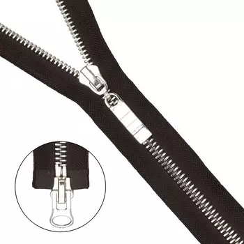 Молния металл-никель разъемная,(2 зам.,Т8) - 80 см (868 т.коричневый)