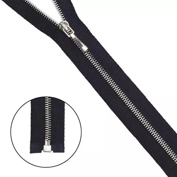 Молния металл-никель, разъемная Т1 70см (233 т.синий)