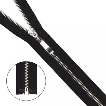Молния металл-никель т5 1 замок 40см (580 черный)