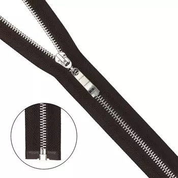 Молния металл-никель т5 1 замок 50см (868 т.коричневый)