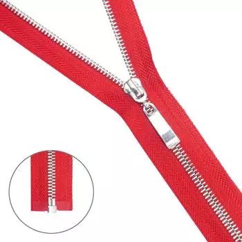 Молния металл-никель т5 1 замок 70см (519 красный)