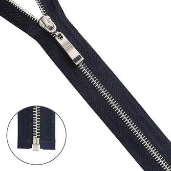 Молния металл-никель т5 1 замок 70см (233 т.синий)