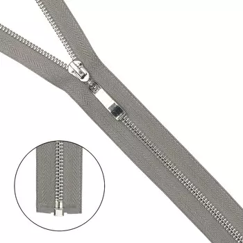 Молния металл-никель т5 1 замок 70см (340 св.серый)