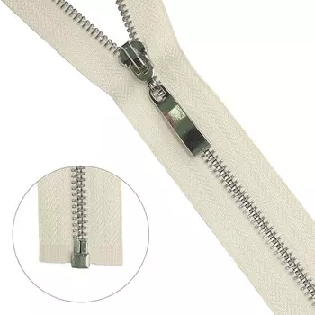 Молния металл-никель т5 1 замок 75см (571 молочный)
