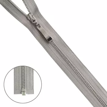 Молния металл-никель т5 1 замок 75см (340 св.серый)