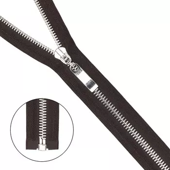 Молния металл-никель т8 1 замок 80см (868 т.коричневый)