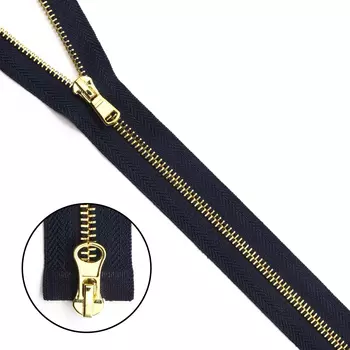 Молния металл, золото разъемная 2зам. Т5 - 90см (580 черный)