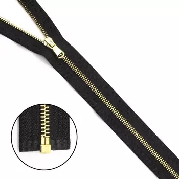 Молния металл, золото разъемная Т5 - 50см (580 черный)