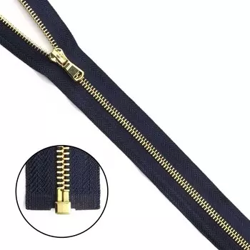 Молния металл, золото разъемная Т5 - 80см (233 т.синий)