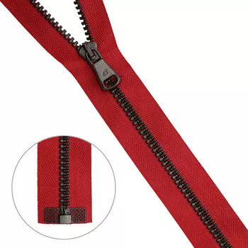 Молния трактор Тип 10 (6мм) 1 замок 60см NOIR Arta-F (008 красный/1000 брунит)