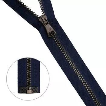 Молния трактор Тип 10 (6мм) 1 замок 80см NOIR Arta-F (044 т.синий/1000 брунит)