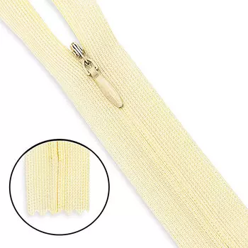 Молния потайная нераз.т3 20см (нейлон) (F104 молочный)