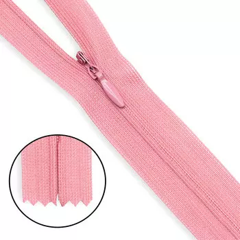 Молния потайная нераз.т3 20см (нейлон) (F137 розовый)