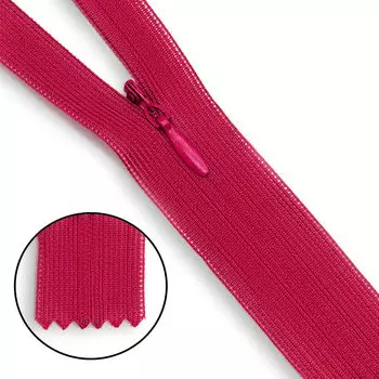 Молния потайная нераз.т3 20см (нейлон) (F145 малиновый)