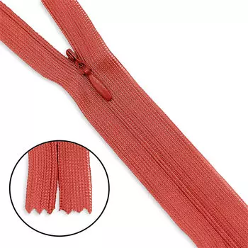 Молния потайная нераз.т3 20см (нейлон) (F159 красный)