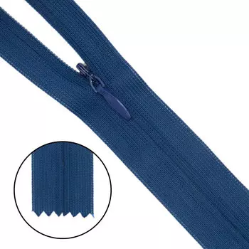 Молния потайная нераз.т3 20см (нейлон) (F220 синий)