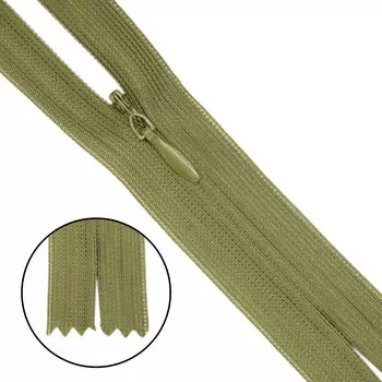 Молния потайная нераз.т3 20см (нейлон) (F264 болотный)